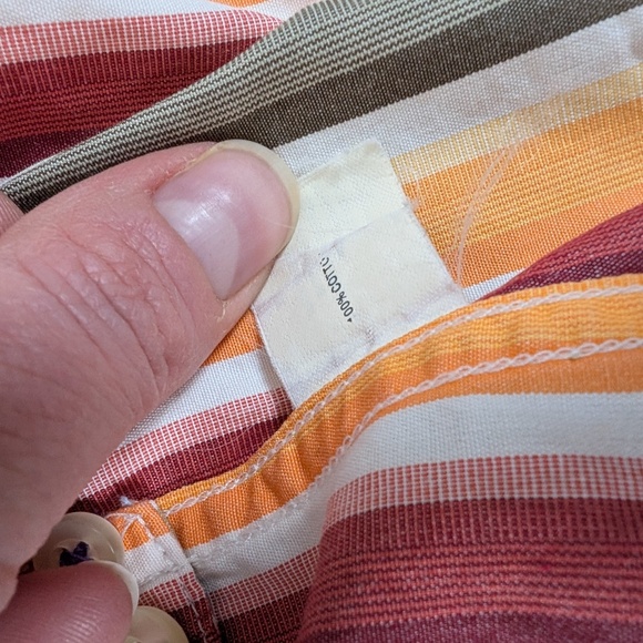 Gap Striped Button Up Blouse Cotton Poplin Long Sleeve Down Collar - Picture 2 of 9